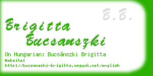 brigitta bucsanszki business card